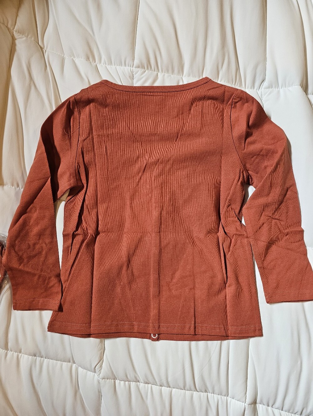 June & January Youth Snap Cardigan Top | Rust Terracotta | Size 5/6Y - Picture 2 of 6